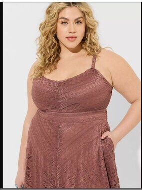 TORRID Midi Lace Skater Dress